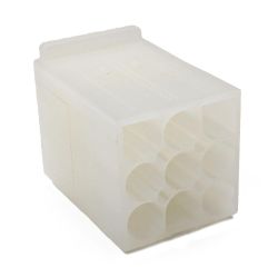 Female .093" Pin & Socket Receptacle Housing, 9 Circuits, 3x3